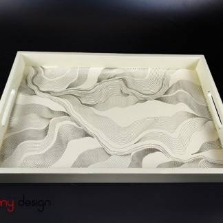 Rectangular lacquer tray with wavy pattern 30*45 cm